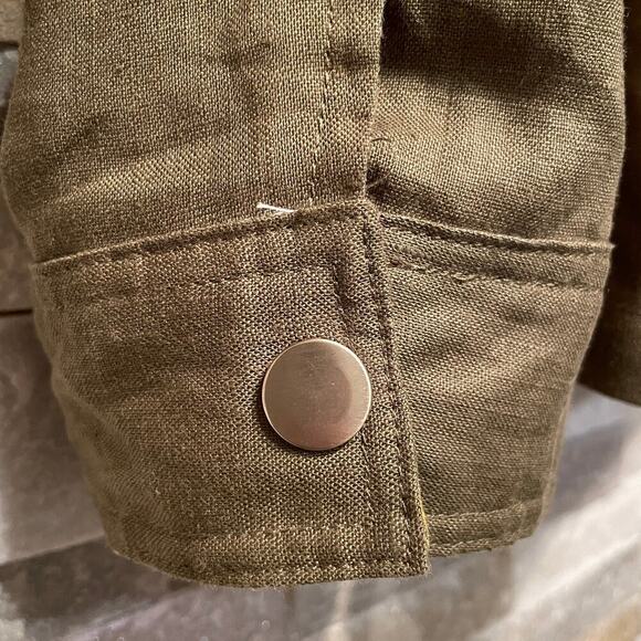 Chico’s Reversible Linen Jacket | 1 M, Fall Floral & Olive Green Capsule Piece - Picture 9 of 11